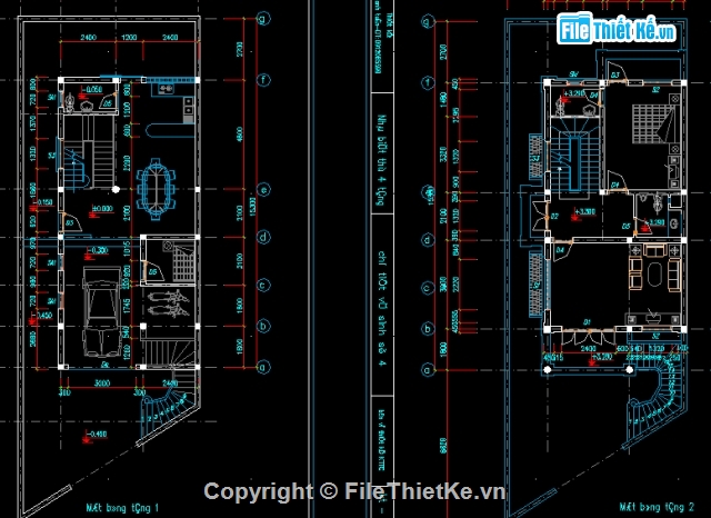 mẫu biệt thự,biệt thự 4 tầng,cad biệt thự